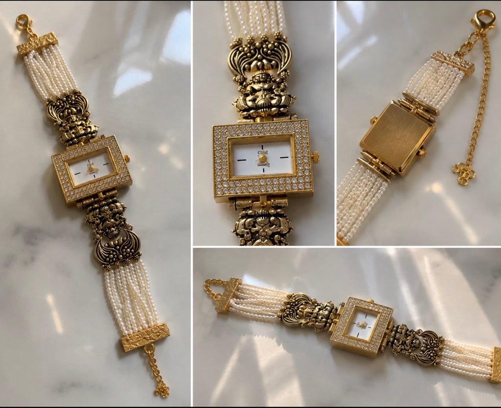 Elegant Pearl & Gold Watch