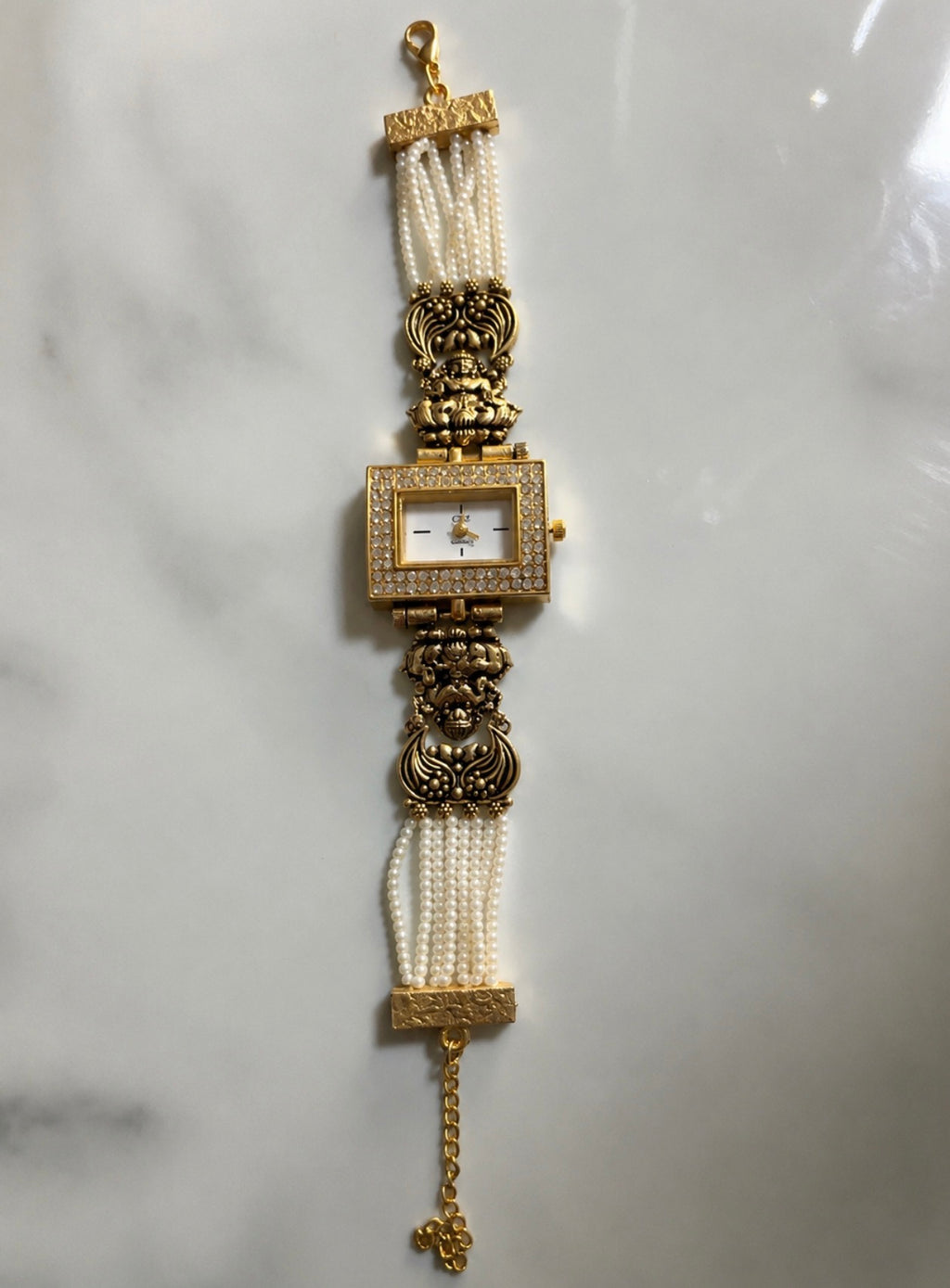 Elegant Pearl & Gold Watch