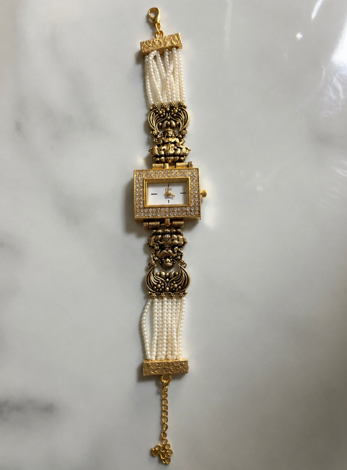 Elegant Pearl & Gold Watch