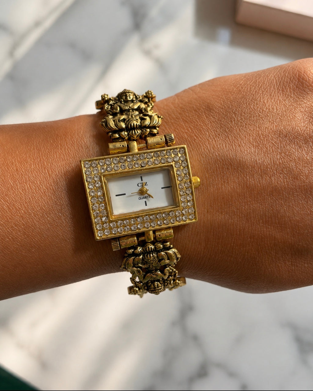 Elegant Pearl & Gold Watch