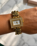 Elegant Pearl & Gold Watch